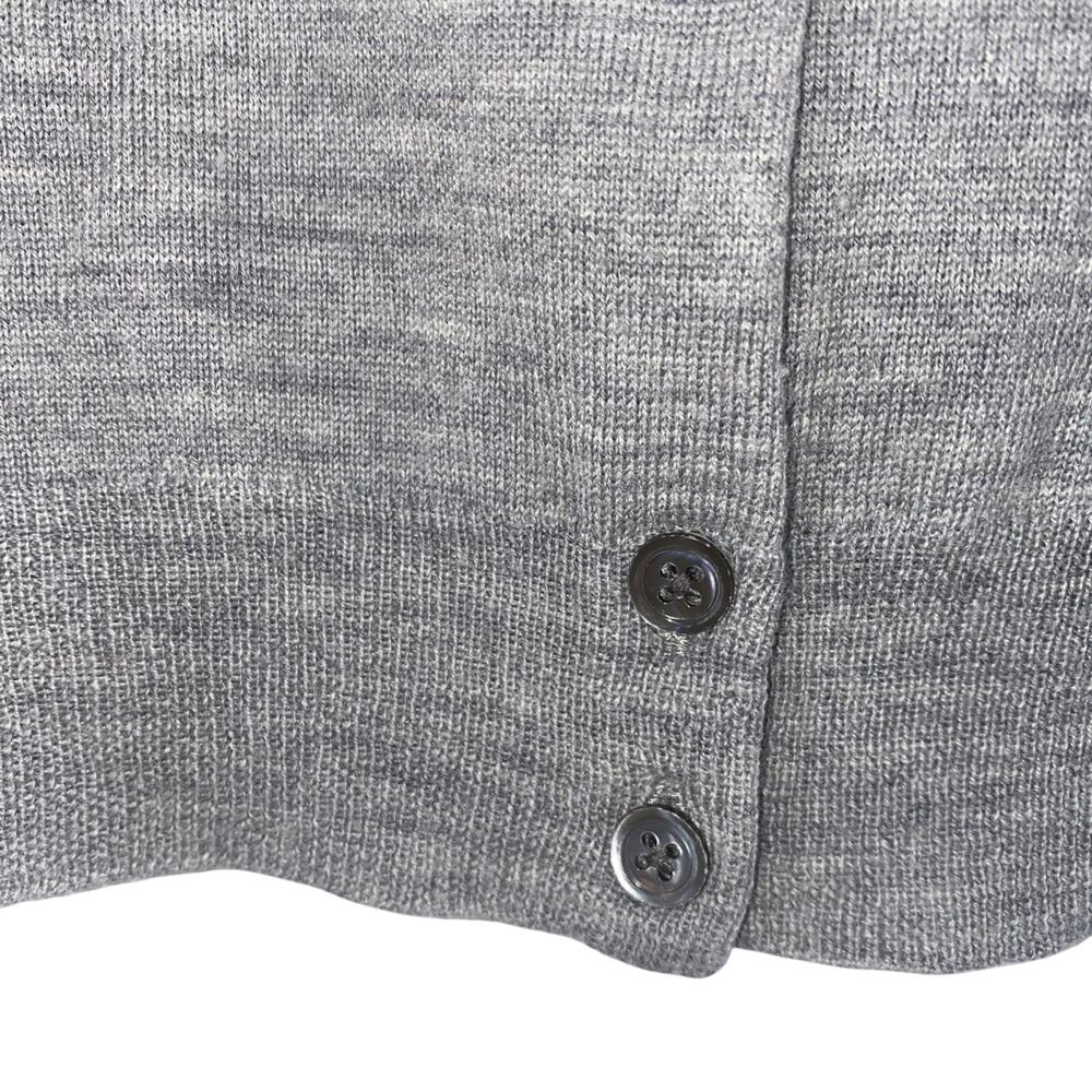 J. Crew Women 100% Merino Wool Ruffle Cardigan Size S Gray Long Sleeve Buttons - Picture 4 of 5